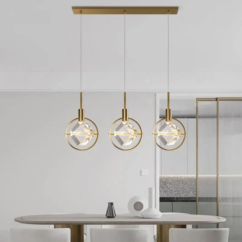 lampe nordique créative en cristal pour restaurant et bar - vue 5 sur 14