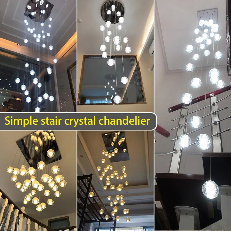 lustre long en cristal pour une ambiance moderne et élégante - vue 7 sur 17