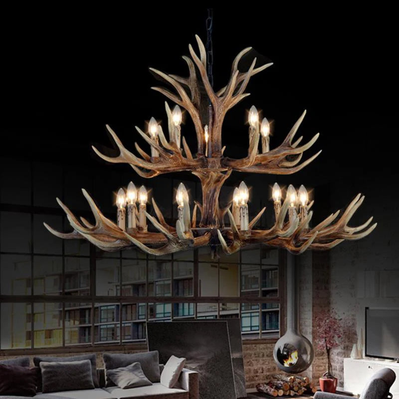 lustre en résine en forme de bois de cerf pour décoration de maison