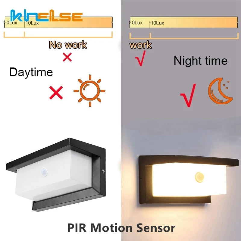 18W 30W Outdoor LED Wall Lamp PIR Motion Sensor IP65 Waterproof Porch Light Balcony Garden Corridor Wall Sconce Lighting Fixture - vue 6 sur 15