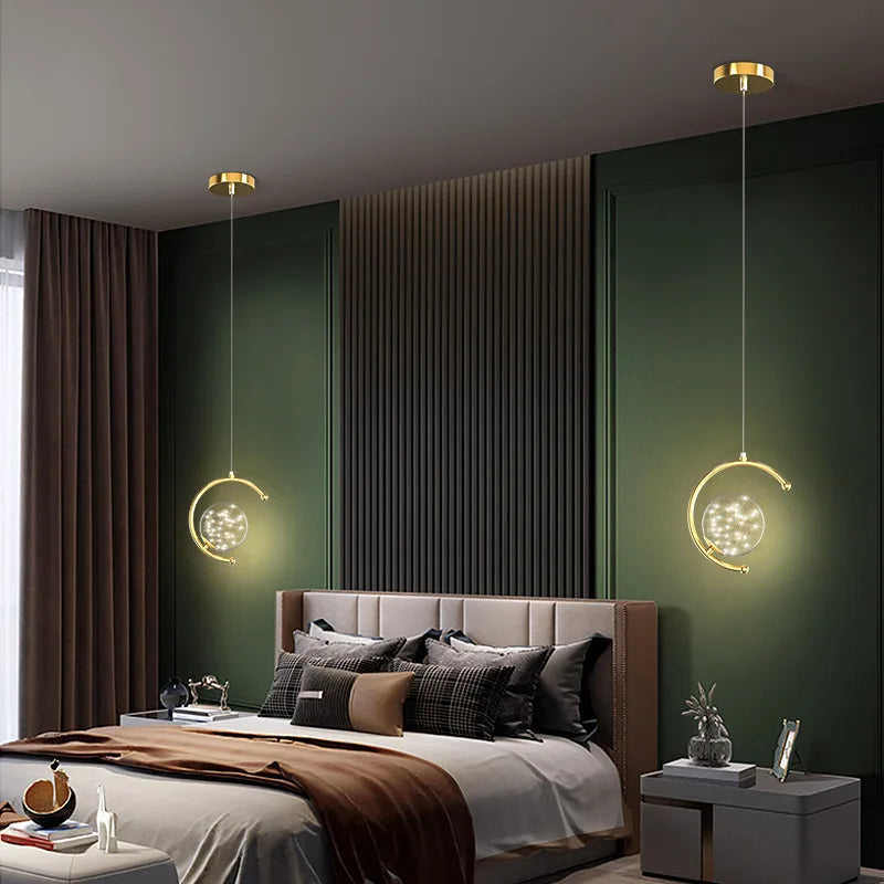 suspension boule de verre nordique pour luminaires gypsophile - vue 5 sur 8