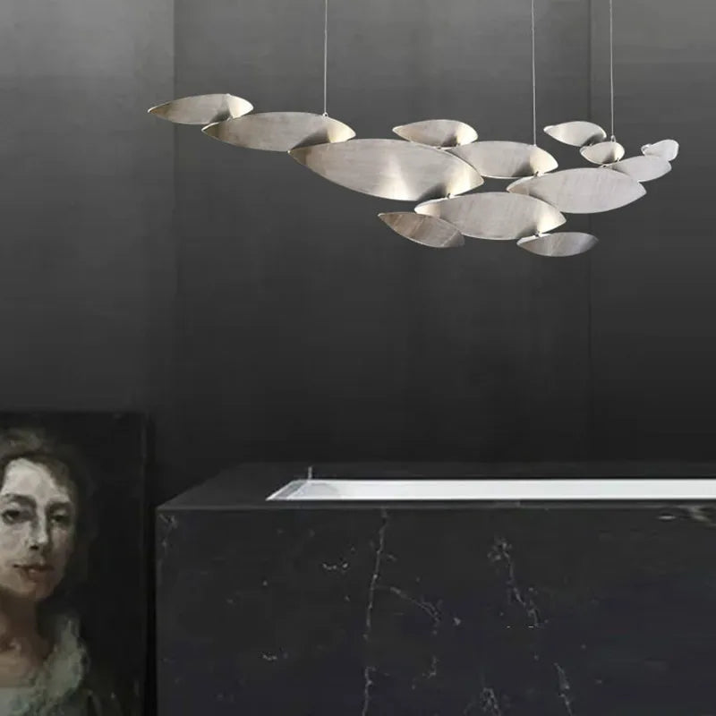 lustre led postmoderne en acier inoxydable pour villa