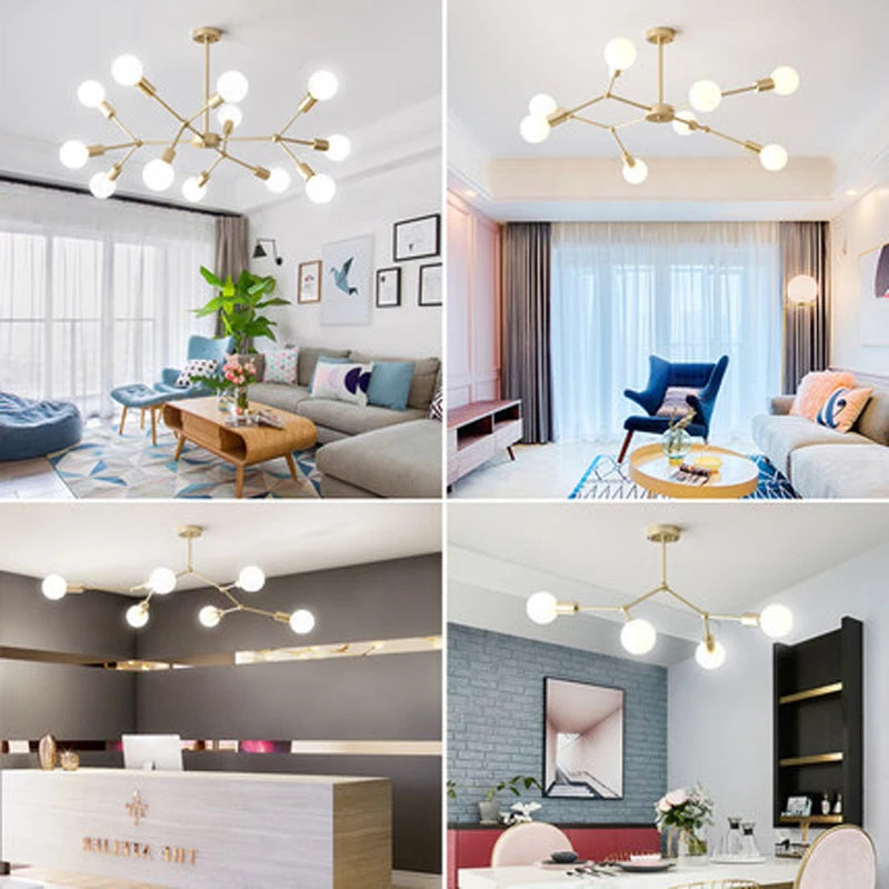 lustre moderne à plusieurs têtes pour intérieur créatif - vue 7 sur 27