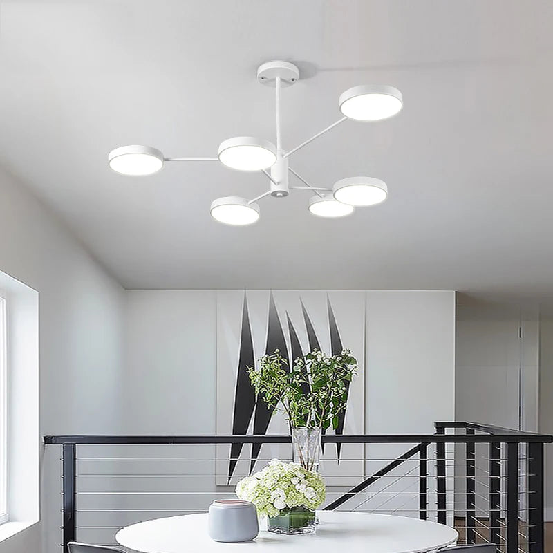 lustre moderne à leds éclairage nordique créatif intérieur - vue 6 sur 12