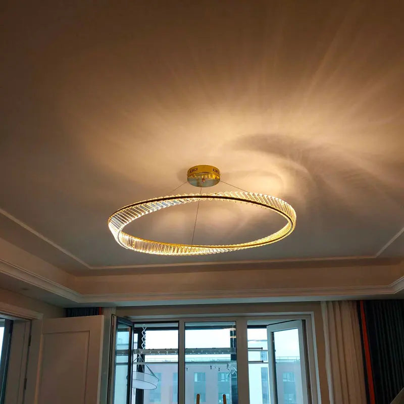 Lustre LED en cristal design moderne de luxe décorative - vue 3 sur 14