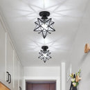 plafonnier moderne en forme de pentagramme doré déco