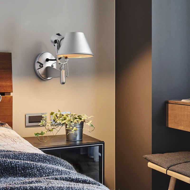 Argent noir réglable bras Long applique AC 110 V-220 V chambre chevet salon couloir E27 applique murale LED décor - vue 5 sur 12