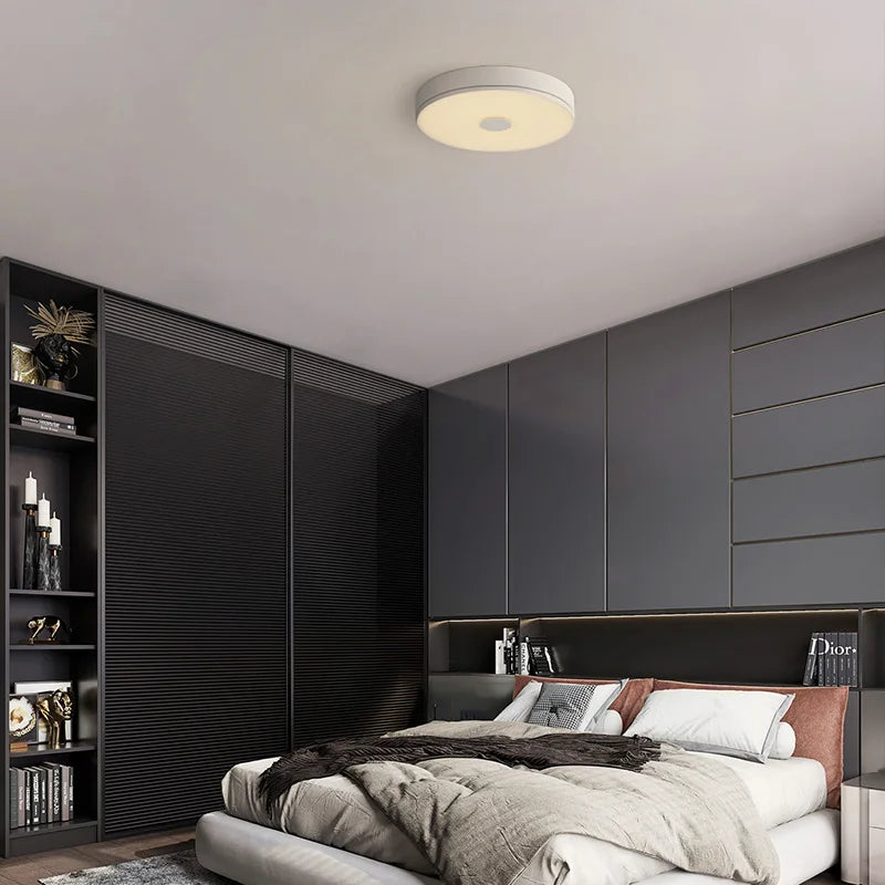 Plafonnier blanc et rond design à LED - vue 4 sur 6
