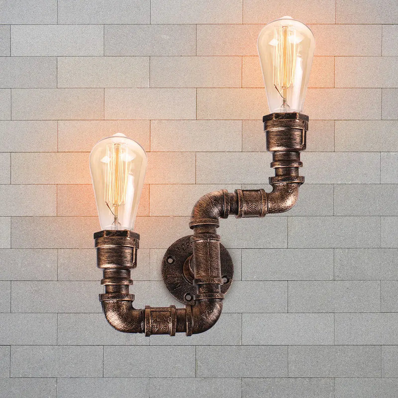 applique murale industrielle vintage loft 2 lumières pour bar