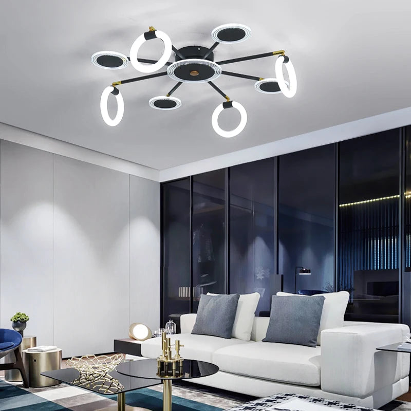lustre LED design pour intérieur moderne et élégant - vue 6 sur 12