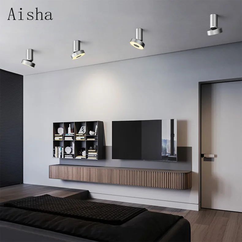 plafonnier moderne encastré design simple éclairage décoratif led - vue 3 sur 7