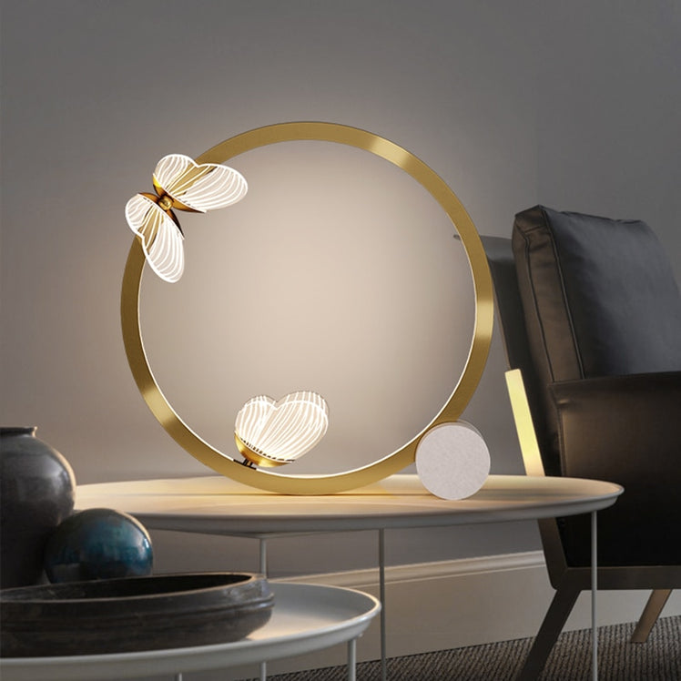Lampe à poser design LED métallique doré Papillon