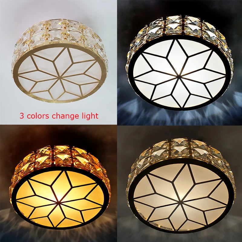 Plafonniers nordiques Lampara Techo lustre Led lumières en cristal Luminaria De Teto Para Sala Plafonnier or noir blanc Lampy - vue 6 sur 12
