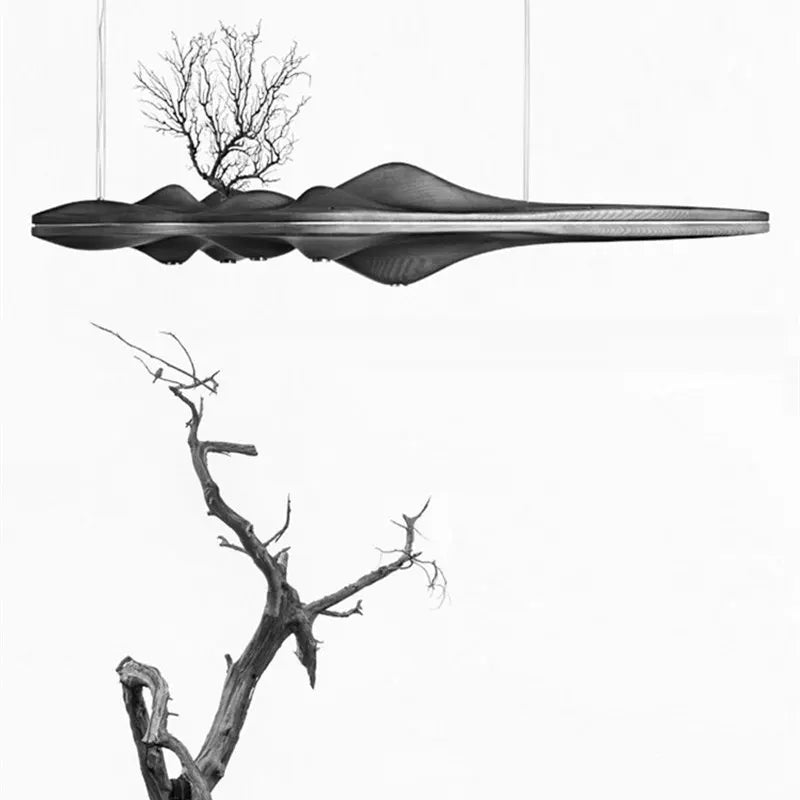 Suspension nordique moderne en résine de bois massif - vue 4 sur 9