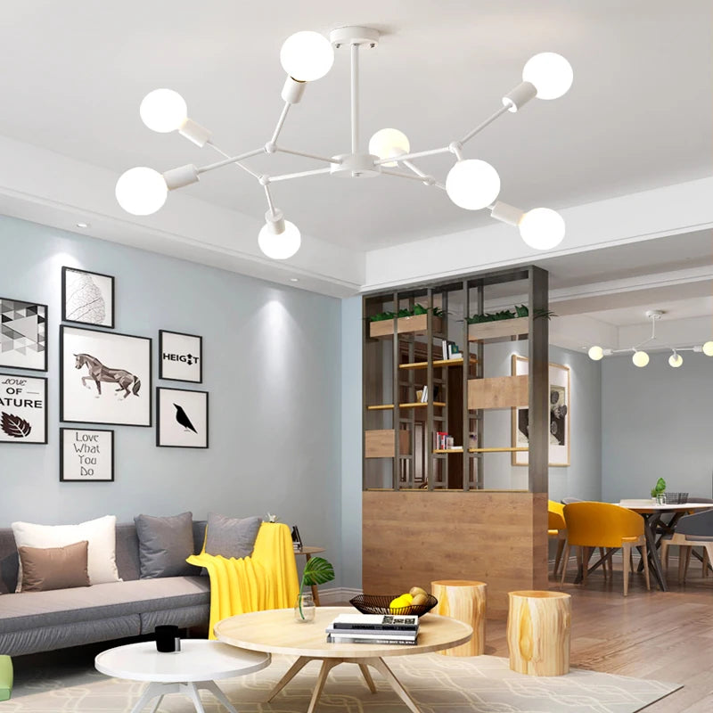 lustre moderne à plusieurs têtes pour intérieur créatif - vue 5 sur 27