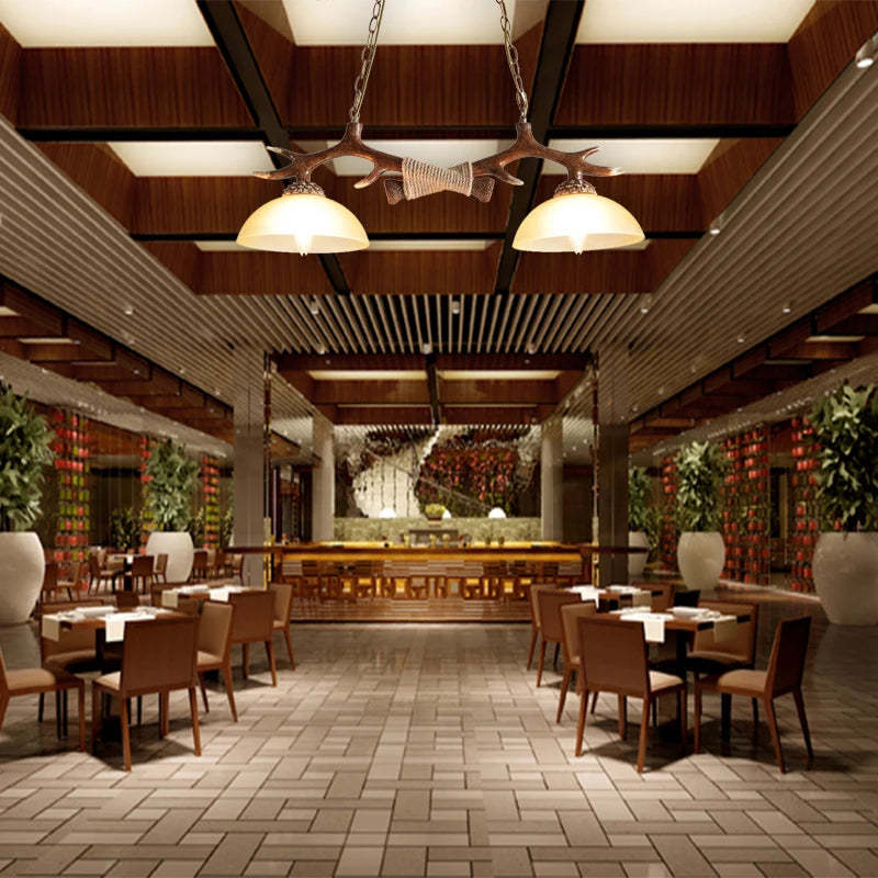 lustre led antique en résine nordique pour restaurant et bar