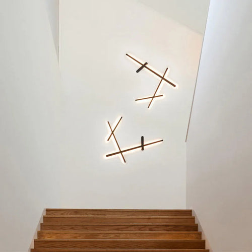 applique murale led rétro-éclairé simple longue bande art déco