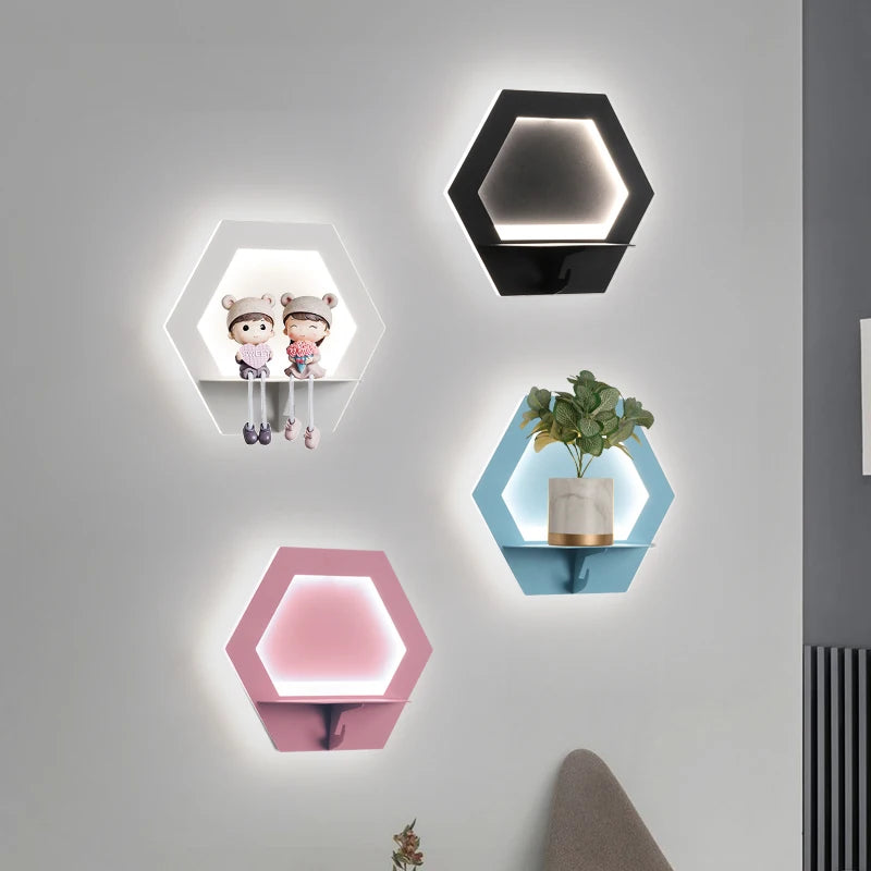 applique murale led moderne économie d'énergie étagère nordique - vue 6 sur 18