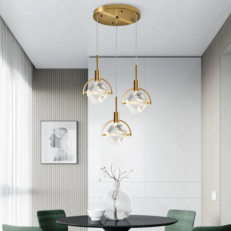lampe nordique créative en cristal pour restaurant et bar - vue 6 sur 14