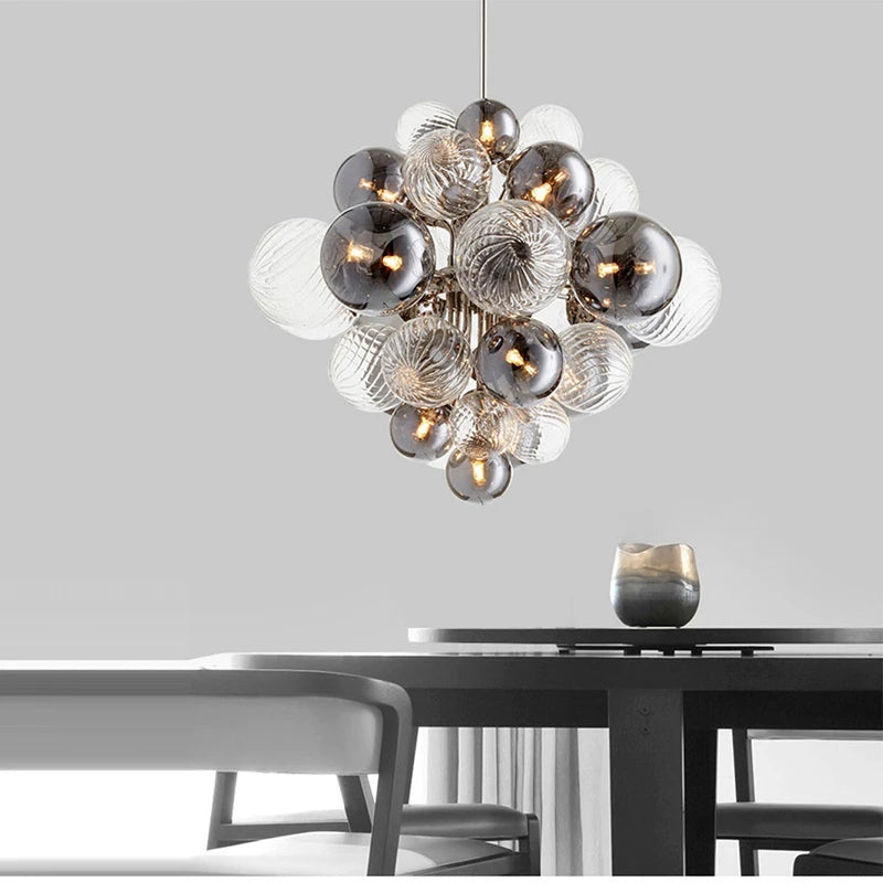 suspension design à bulles de verre postmodernes à led - vue 2 sur 5