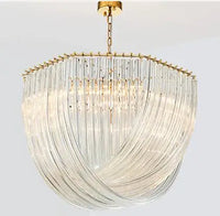 Post-moderne Lustre plaque or/Chrome métal Led E14 lampes suspendues verre rond Luminarias chaîne suspension lampe lampara luminaires