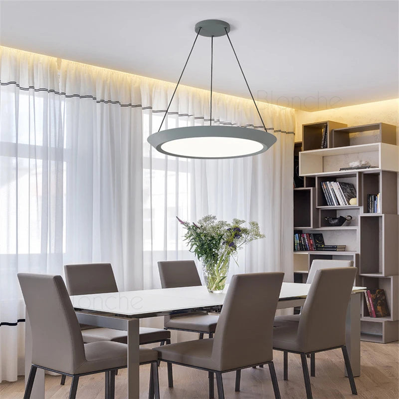 suspension moderne ronde en led pour éclairage intérieur - vue 7 sur 10