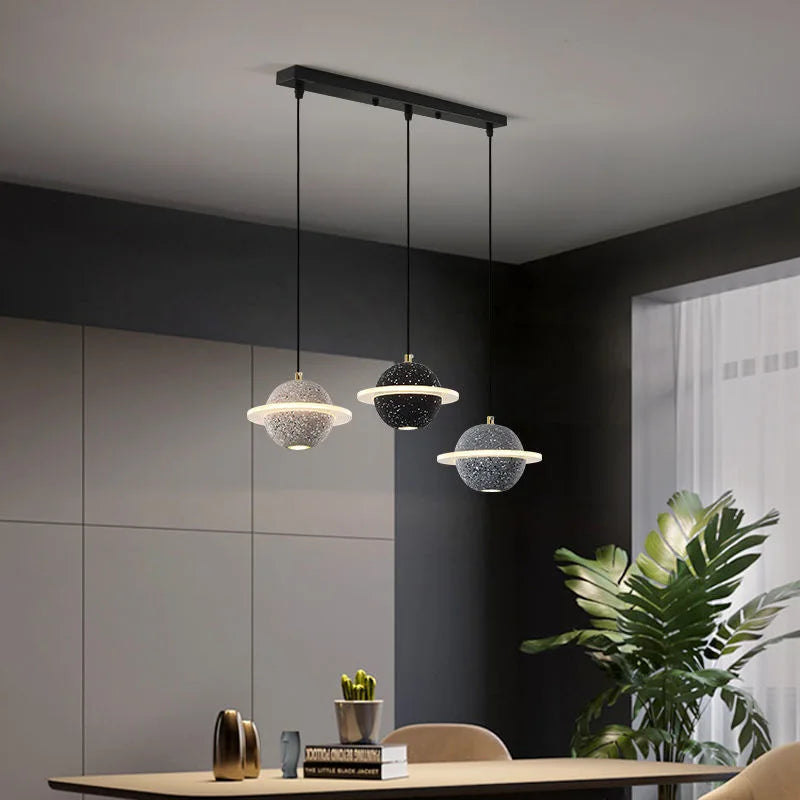 Lampe led suspendue ciment design moderne - vue 5 sur 10