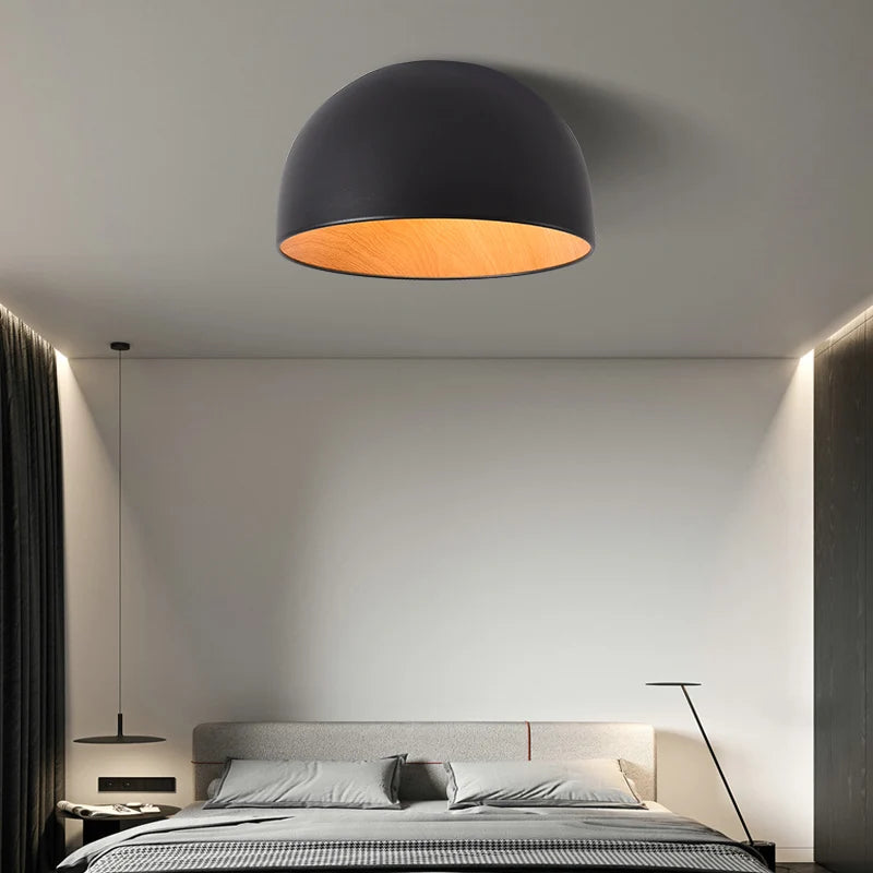 Moderne Simple bois LED lustre lumière balcon couloir créatif grain de bois lampe d'intérieur chambre Luminaires couleurs blanc ou noir - vue 7 sur 14