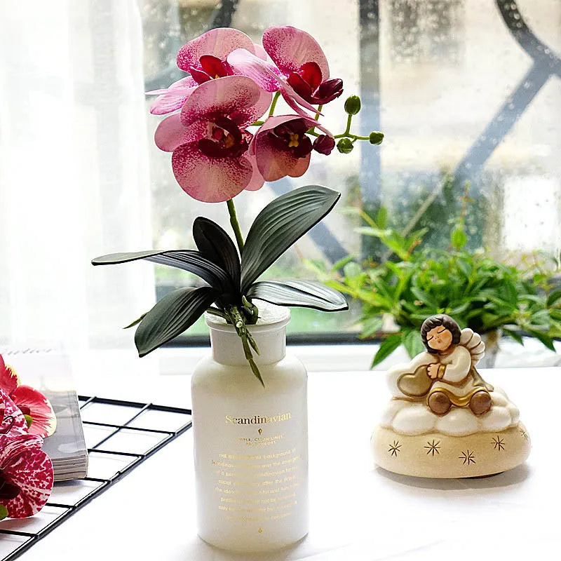 mini branche dorchidée artificielle pour décoration de mariage et domicile - vue 3 sur 13