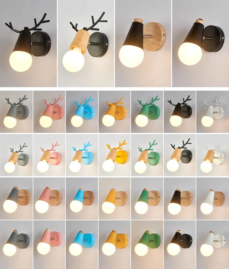 applique murale nordique en fer et bois moderne décorative - vue 7 sur 10