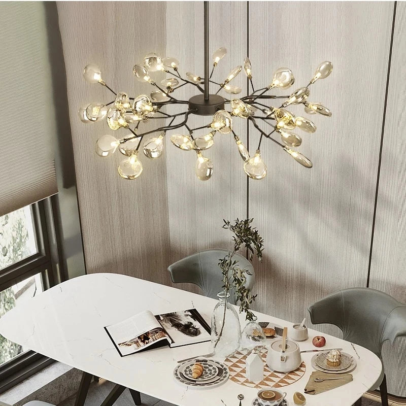 Suspension LED modernes or noir branche d'arbre lustres décor de chambre chambre à manger salon Lustre lampe décoration de la maison - vue 6 sur 9