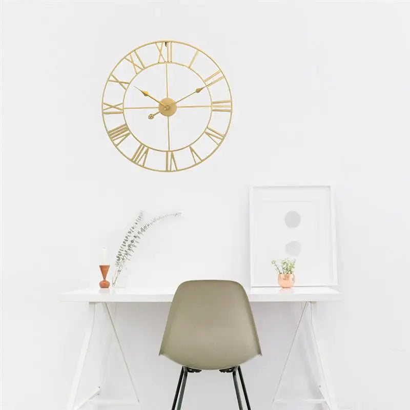 horloge murale silencieuse en fer décoration simple pour la maison - vue 3 sur 9