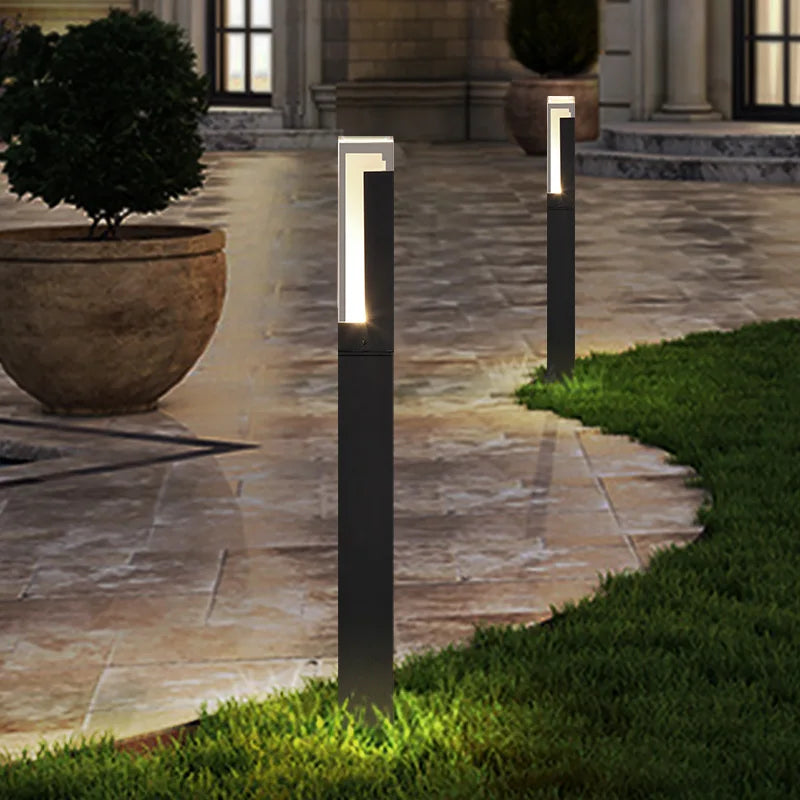 Lampe de pelouse éclairage extérieur lumière moderne en aluminium étanche à l'eau jardin extérieur lampe de pelouse maison cour décor paysage lumières - vue 5 sur 10