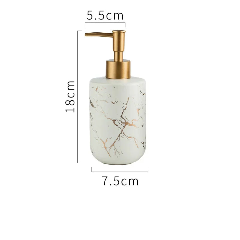 bouteilles en céramique pour savon shampooing et gel douche - vue 13 sur 14