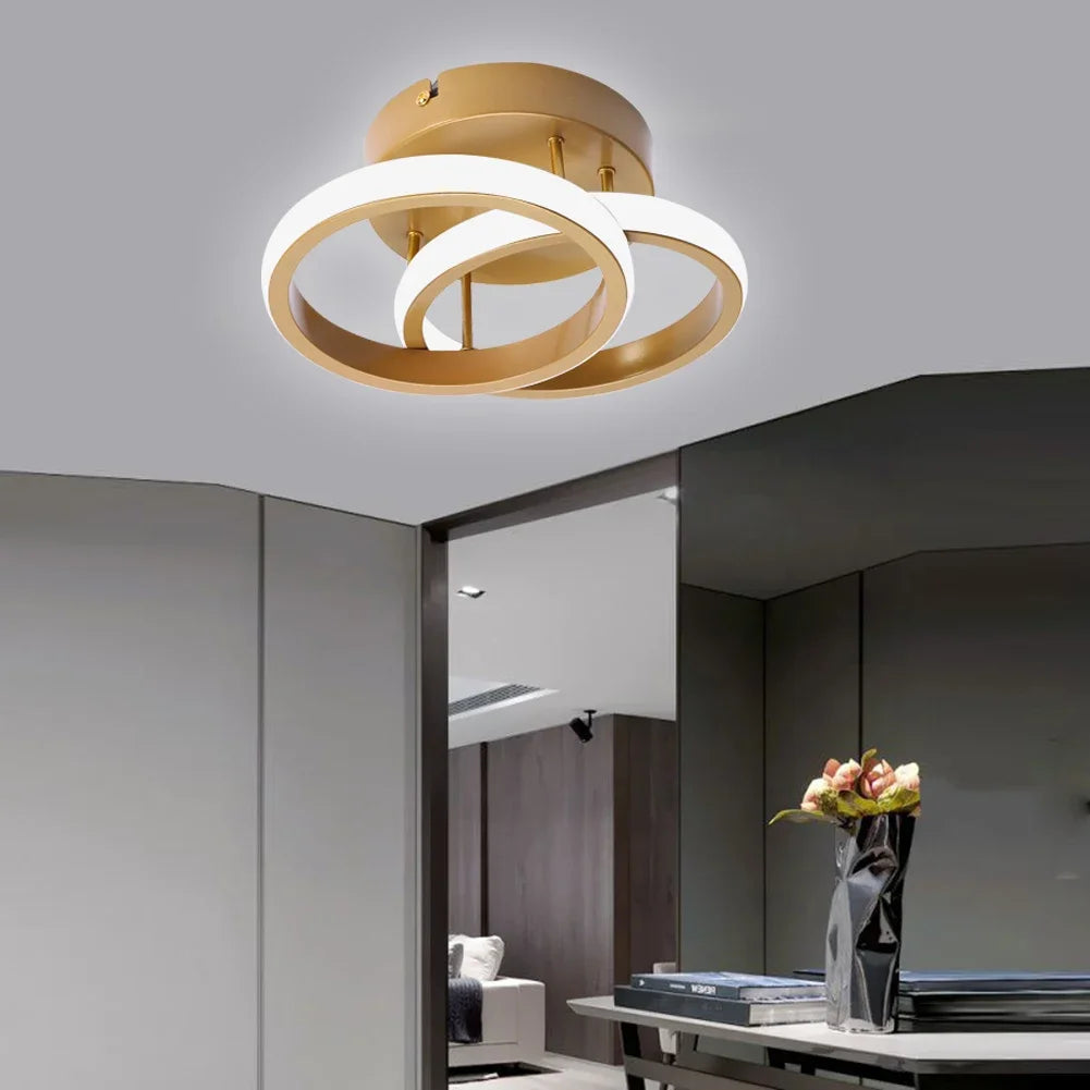 Plafonnier en métal lustre moderne haute luminosité porche lampe d'entrée lampe de plafond à économie d'énergie pour salon chambre - vue 4 sur 24