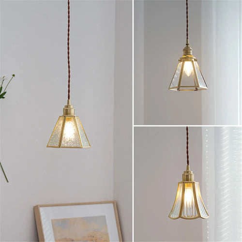 suspension vintage nordique en cuivre et verre luminaire décoratif