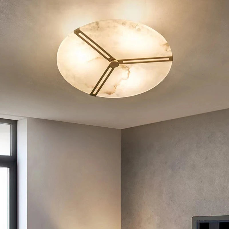 plafonnier led moderne en marbre naturel luminaire décoratif - vue 4 sur 19