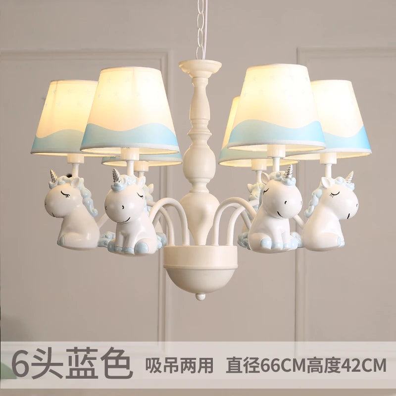lustre licorne pour jardin d'enfants et chambre à coucher - vue 9 sur 11