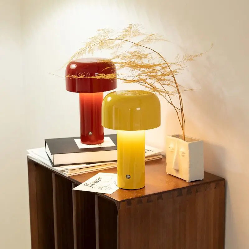 lampe de table champignon sans fil rechargeable variable type c - vue 6 sur 11