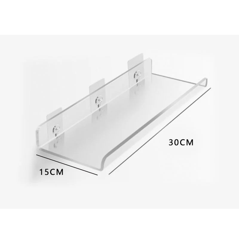 étagère murale flottante en acrylique transparent pour rangement organisé - vue 33 sur 57