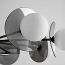 lustre de luxe en cuivre avec lumière led minimaliste italienne