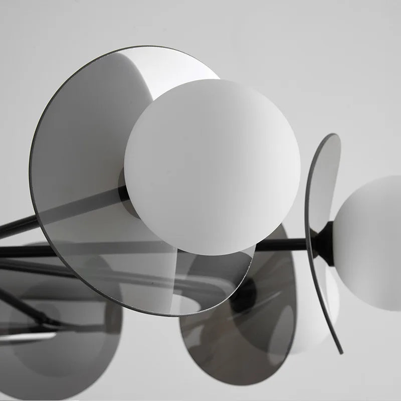 lustre de luxe en cuivre avec lumière led minimaliste italienne - vue 6 sur 9