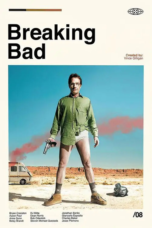 affiche vintage breaking bad décoration murale walter white art