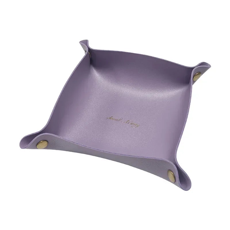 Vide-poche organisateur pliable en cuir pour bureau bijoux et cosmétiques - vue 18 sur 19