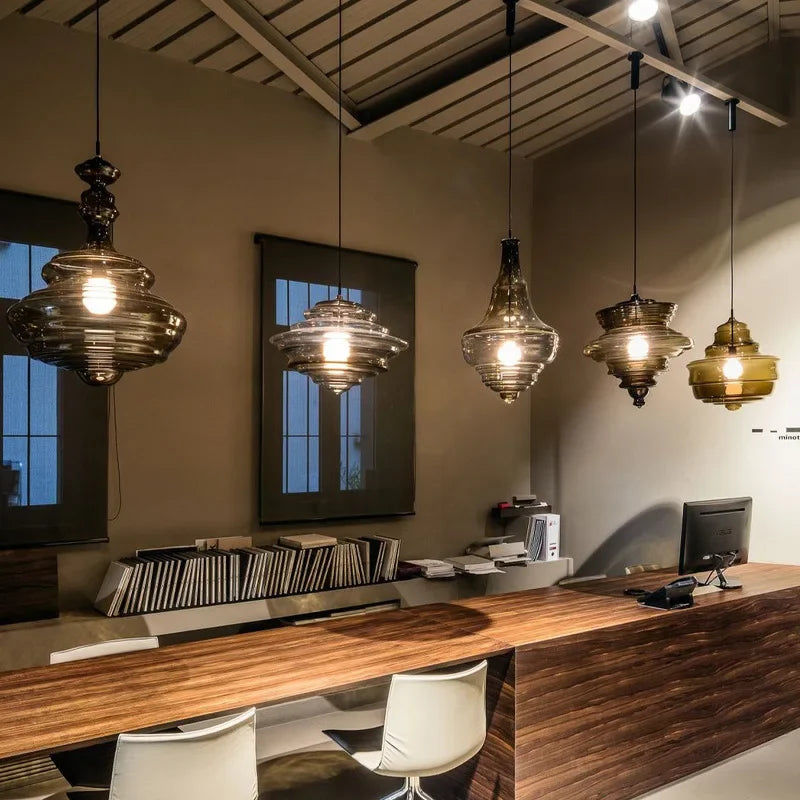 lampe suspendue en verre design moderne pour bars et cafés