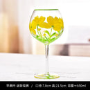 verre à vin haut motifs floraux lot trois