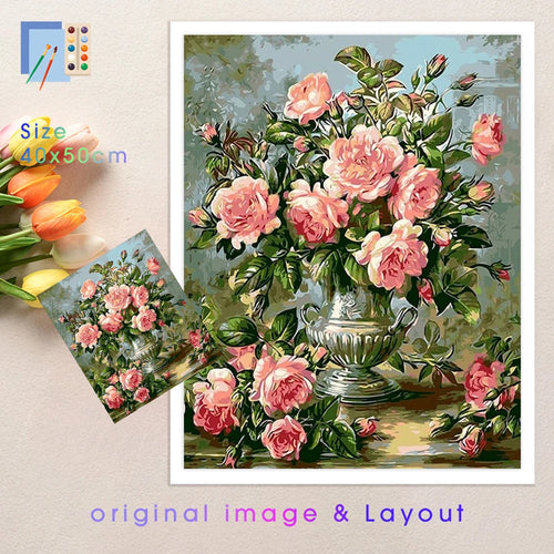 kit de peinture par numéro fleurs pour adultes décoration artisanale