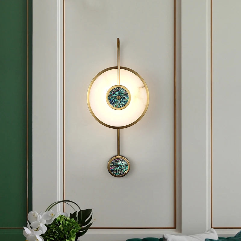 applique murale de luxe en marbre avec pierres précieuses intégrées - vue 3 sur 7