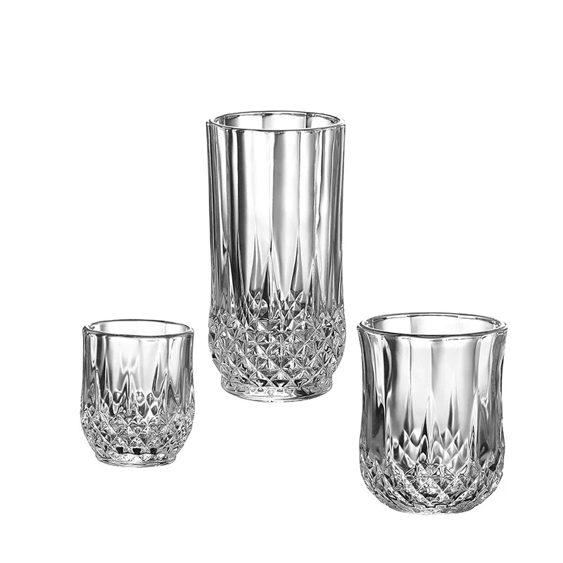 Verres vin motif diamant verrerie elegante cafe the