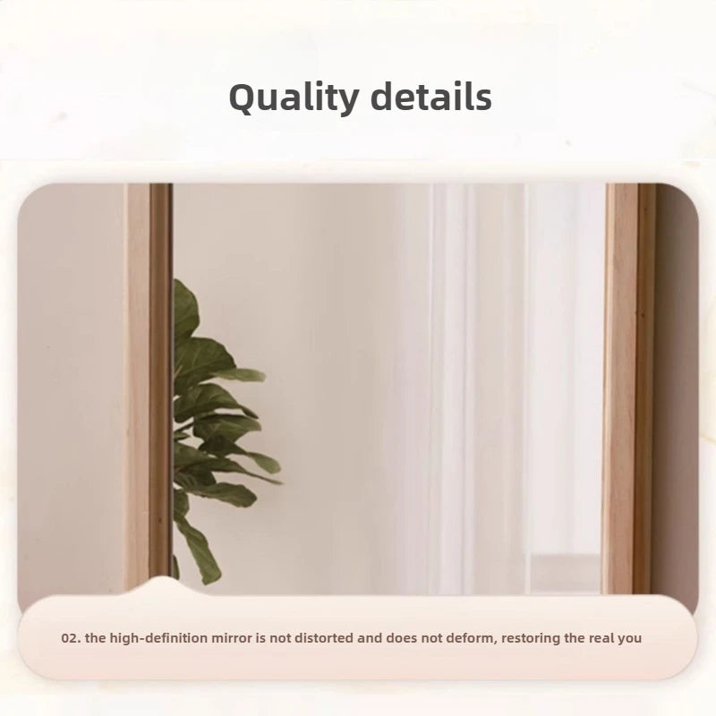miroir vintage en bois massif miroir maquillage étanche mural antirouille - vue 6 sur 15